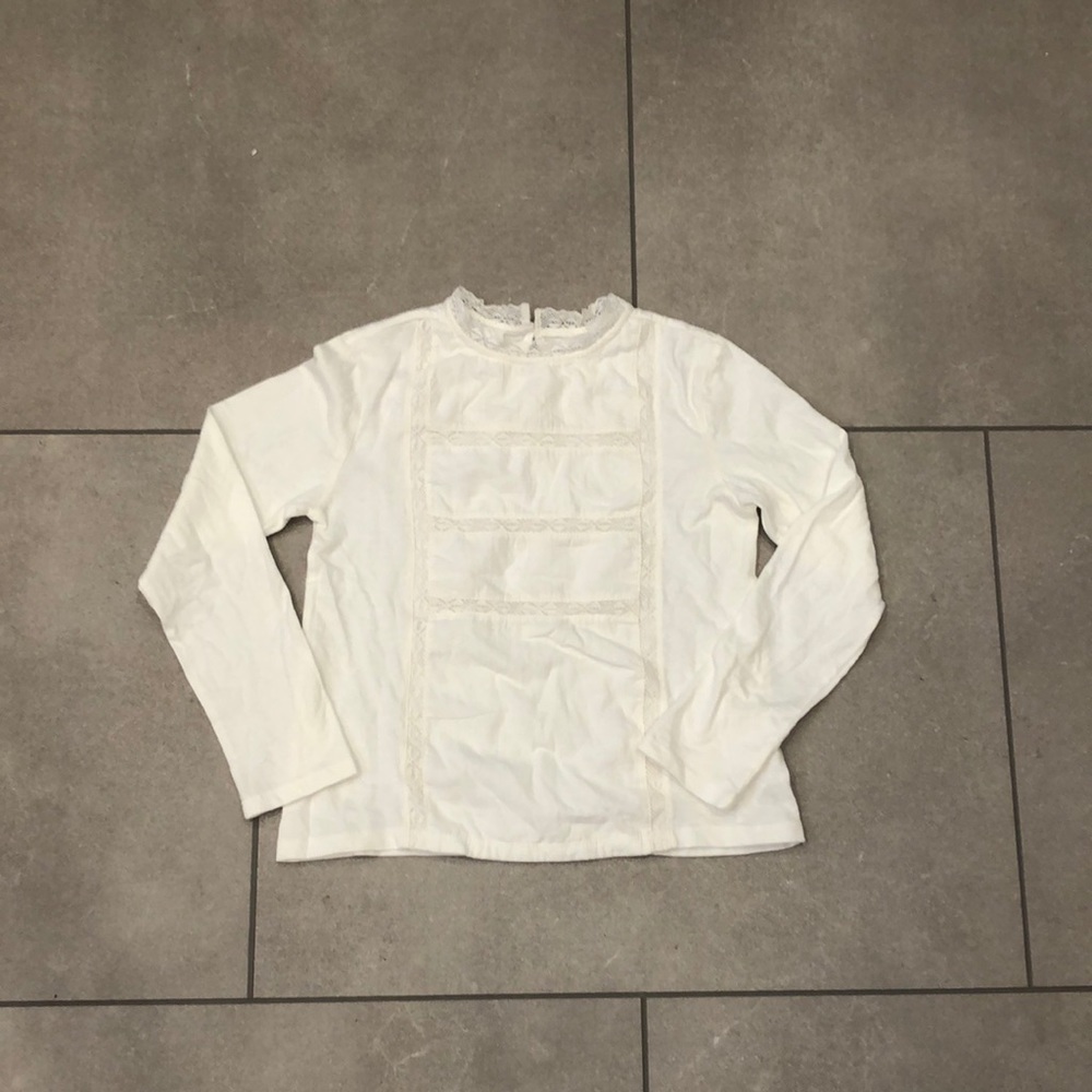 Zara girls white long sleeve with lace